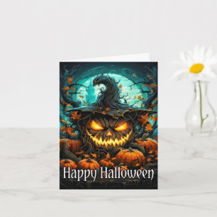 Super Spooky Glowing Halloween Pumpkin Card