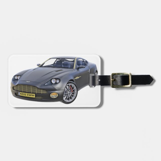 Super Spy Car in Black Luggage Tag (Front Horizontal)
