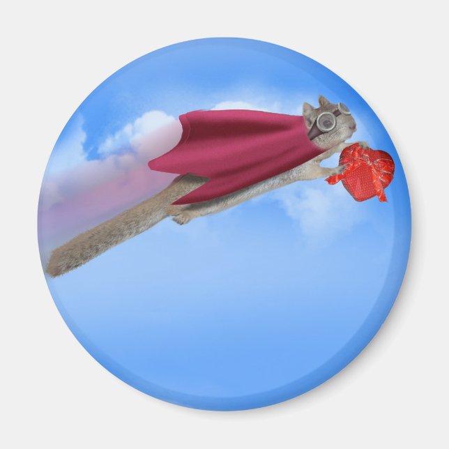 Super Squirrel Valentine Candy Magnet (Front)