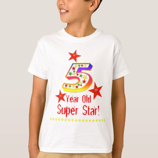 Super Star 5th Birthday Shirt for Boys (Front)
