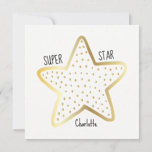 Super Star Congratulations Gold Star Flat Card