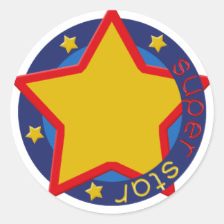 Super Star Cupcake Topper/Sticker Classic Round Sticker
