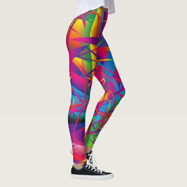 Super Star Leggings - Bright Bold Colours - Yoga (Right)