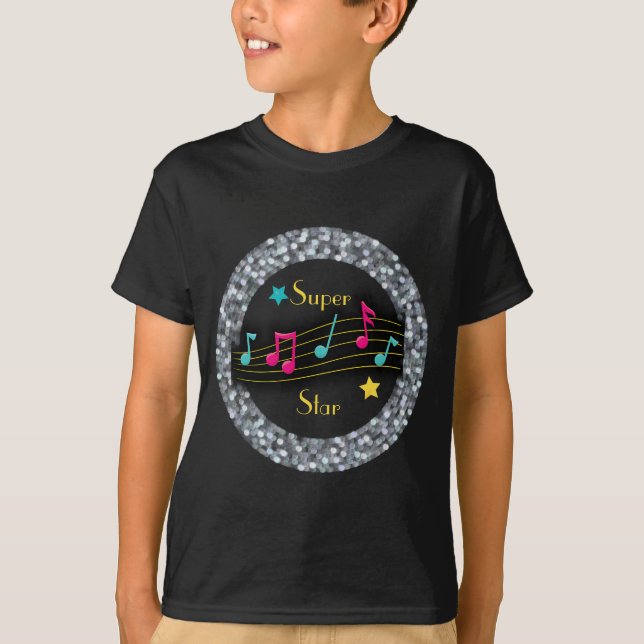 Super Star Music Notes  T-Shirt (Front)