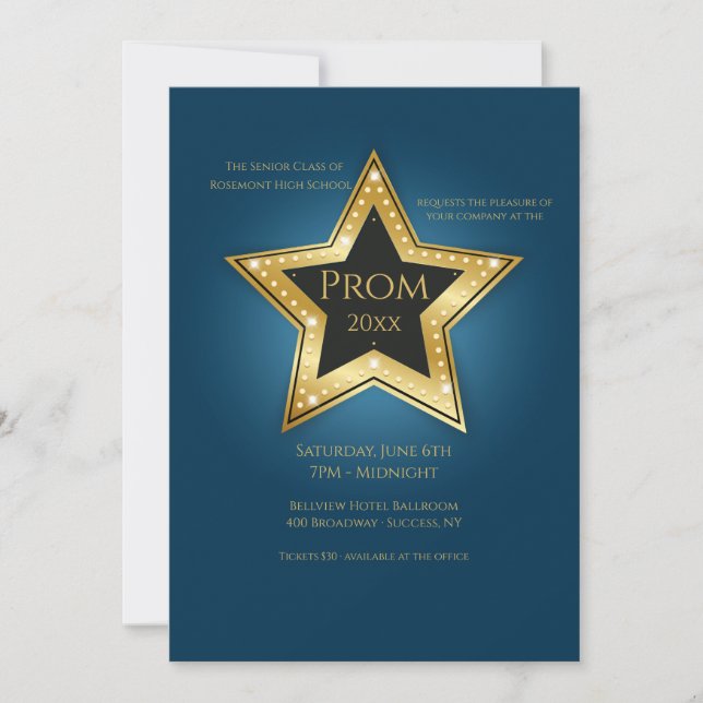Super Star Prom Invitations (Front)