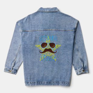 Super Star with sunglasses and mustache Denim Jacket