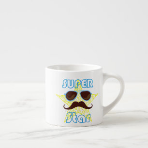 Super Star with sunglasses and mustache Espresso Cup