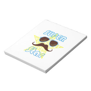 Super Star with sunglasses and mustache Notepad
