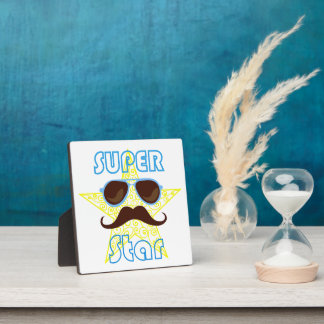 Super Star with sunglasses and mustache Plaque