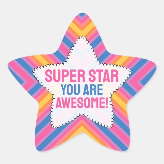 Super Star You are Awesome Star Sticker (Front)