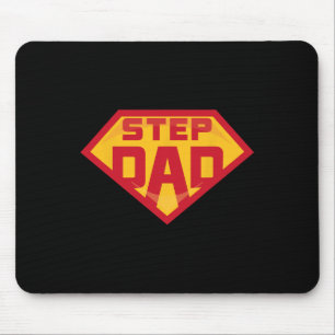 Super Stepdad Funny Hero Step Dad Birthday Fathers Mouse Mat