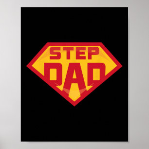 Super Stepdad Funny Hero Step Dad Birthday Fathers Poster