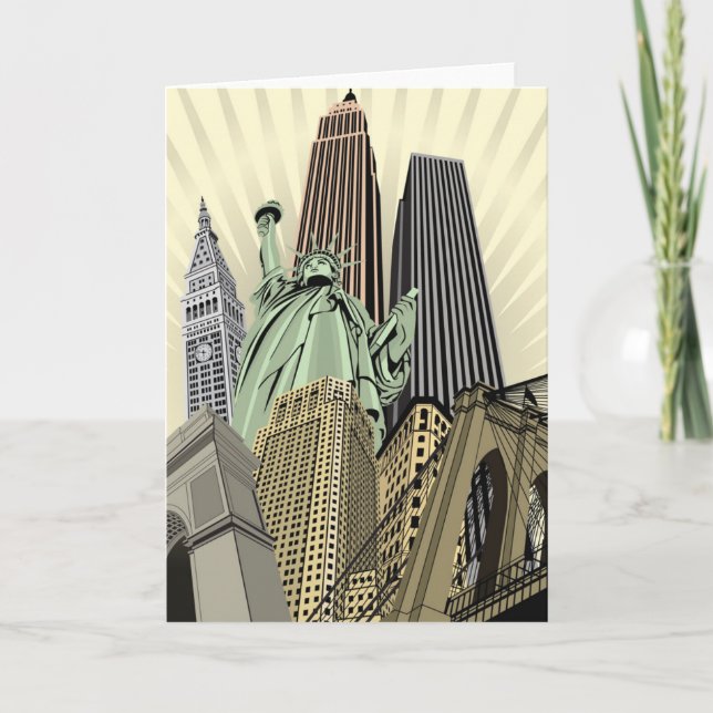 Super Stylised Cityscape NYC Card (Front)