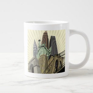 Super Stylised Cityscape NYC Large Coffee Mug