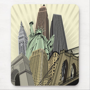 Super Stylised Cityscape NYC Mouse Mat