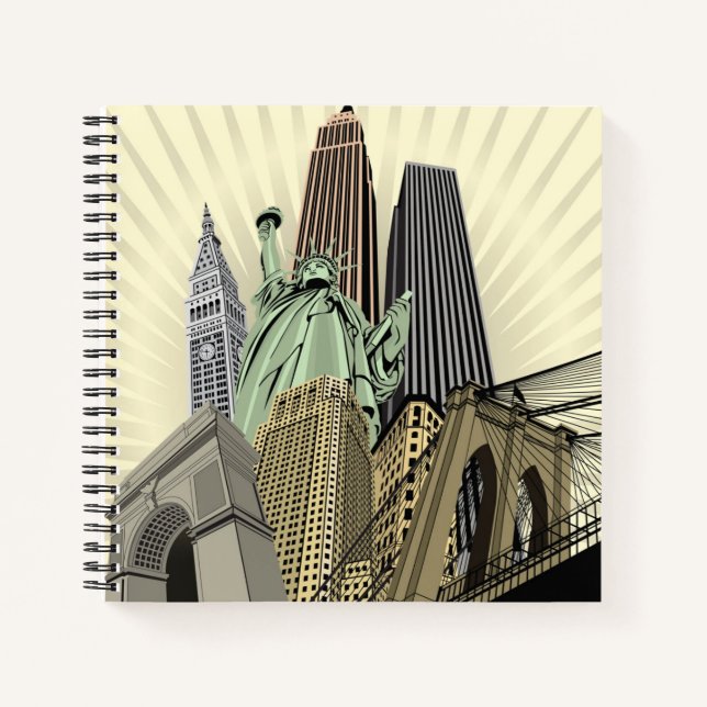Super Stylised Cityscape NYC Notebook (Front)
