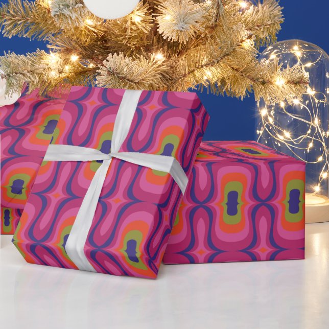 Super stylish and modern retro 60s 70s giftwrap wr wrapping paper (Holidays)