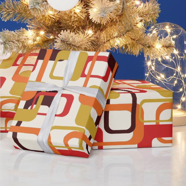 Super stylish and modern retro 60s 70s giftwrap wr wrapping paper (Holidays)