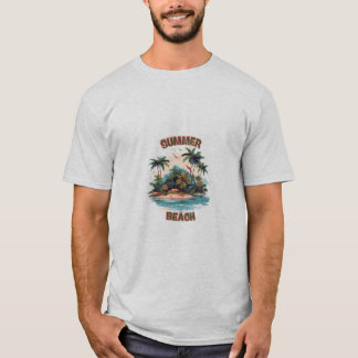 Super Summer Good Skeleton Surfer Design T-Shirt