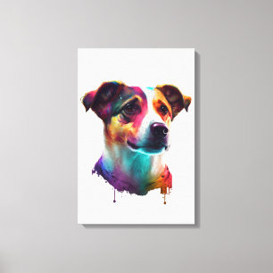 Super süsser Jack Russel auf Premium Leinwand Canvas Print