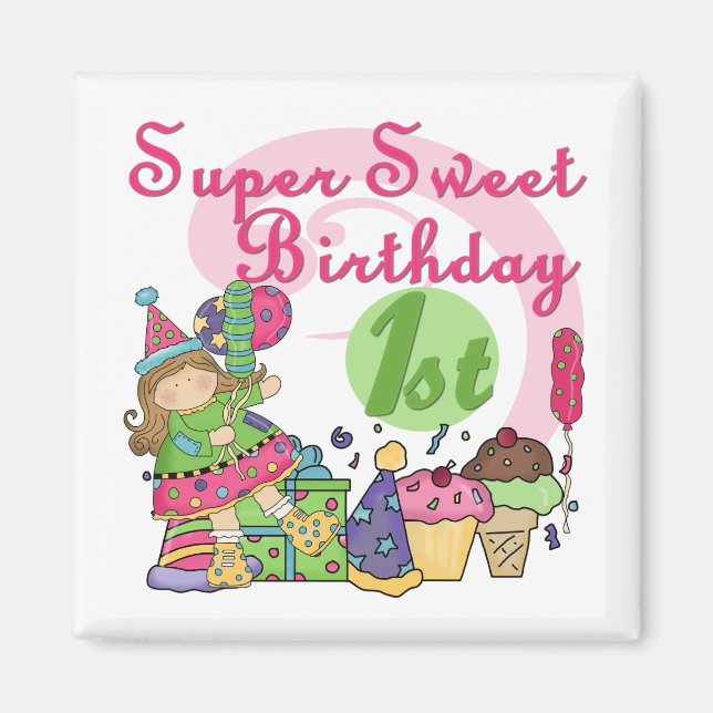 Super Sweet 1st Birthday T-shirts and Gifts Magnet (Front)