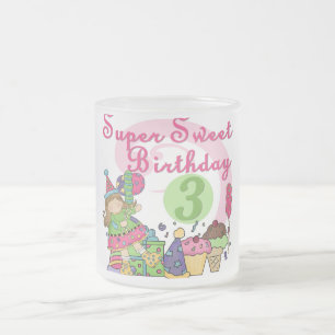 Super Sweet 3rd Birthday Tshirts and Gifts Frosted Glass Coffee Mug