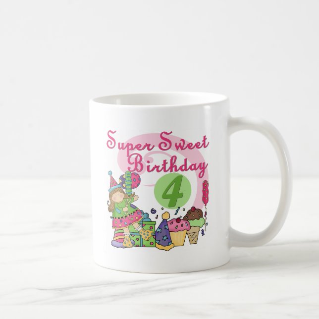 Super Sweet 4th Birthday T-shirts and Gifts Coffee Mug (Right)