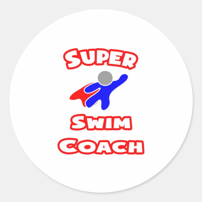 Super Swim Coach Classic Round Sticker (Front)