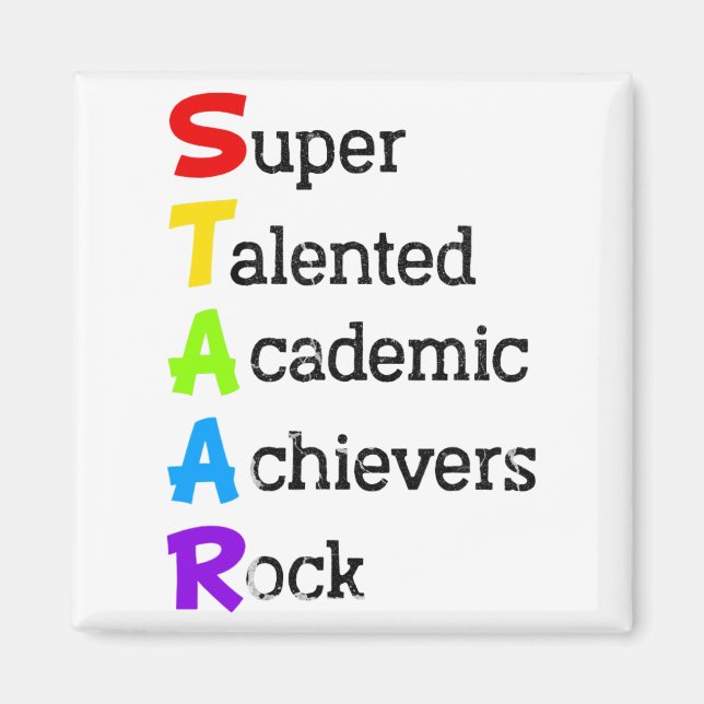 Super Talented Academic Achievers Rock Funny Test  Magnet (Front)
