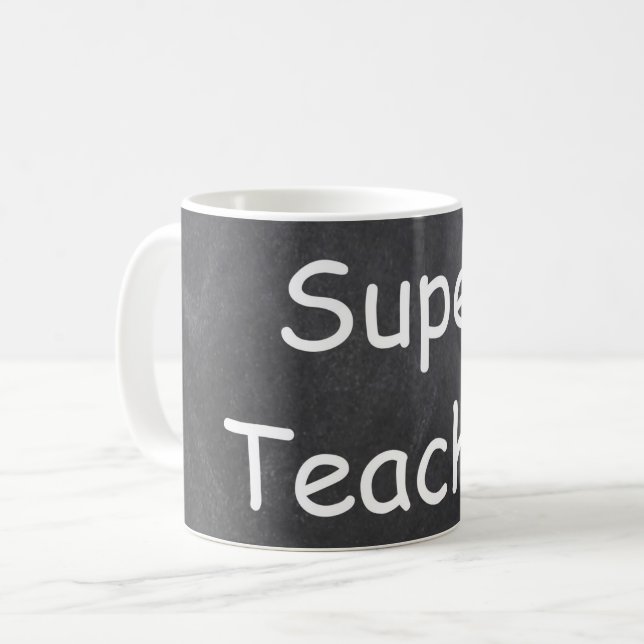 Super Teacher Chalkboard Design Gift Idea Coffee Mug (Front Left)