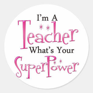 Super Teacher Classic Round Sticker