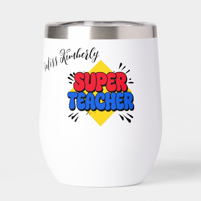 Super teacher comic cartoon personalised (Back)