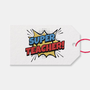 Super Teacher Comic Style Gift Tags