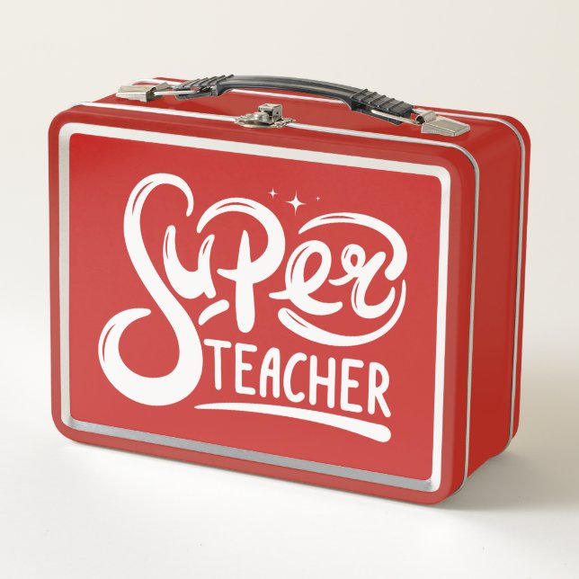 Super Teacher Metal Lunch Box (Front)