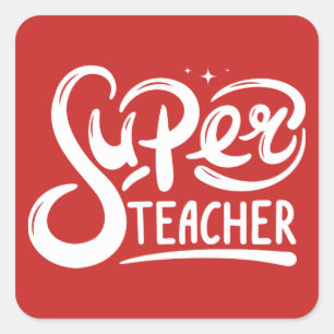 Super Teacher Square Sticker