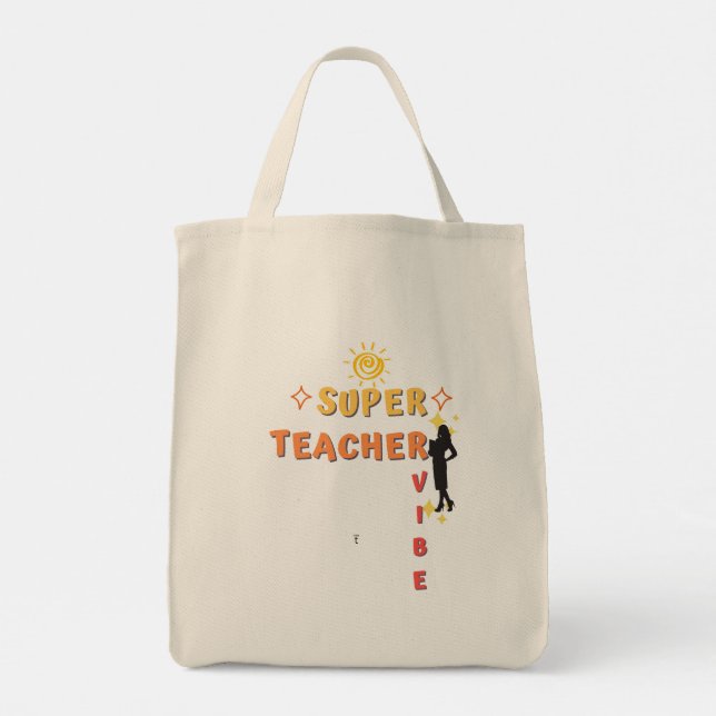 Super Teacher Vibe Tote Bag (Back)