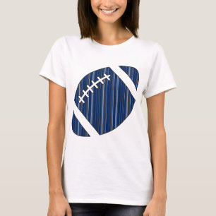 Super Team Striped Football in Blue and Grey T-Shirt