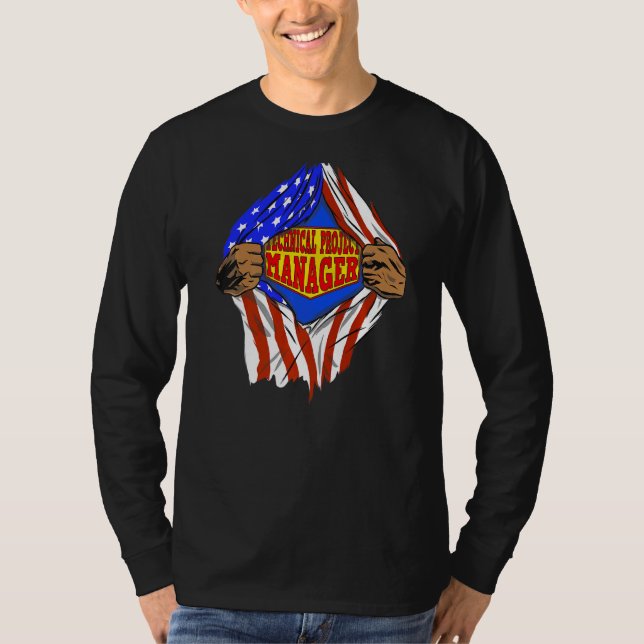 Super Technical Project Manager Hero Job T-Shirt (Front)