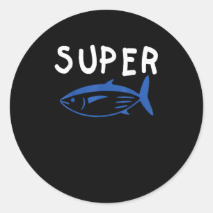 Super Tuna Fish Army Funny Kpop Music Gifts Men Wo Classic Round Sticker