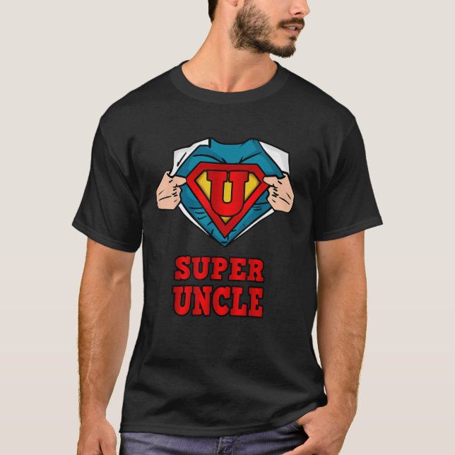Super uncle Superhero Great gift from niece and ne T-Shirt (Front)