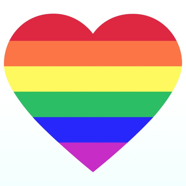 Super Vivid Vibrant Colourful LGBTQ Rainbow Stripe Heart Sticker (Creator Uploaded)