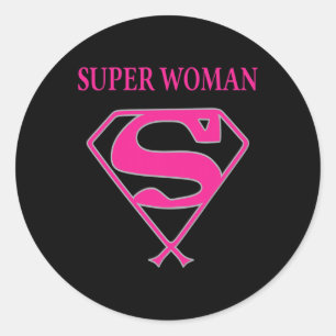 Super Woman (Breast Cancer Awareness) Classic Round Sticker