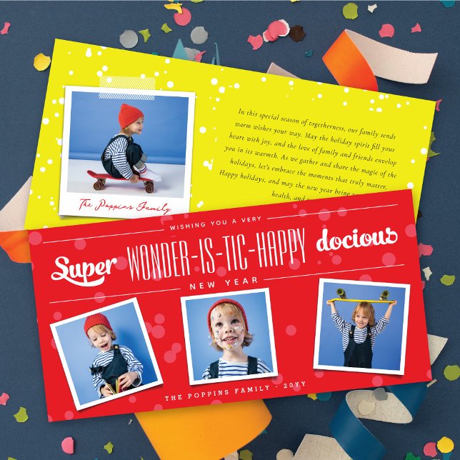 Super Wonder-is-tic Happy-docious New Year Photo Holiday Card (Creator Uploaded)