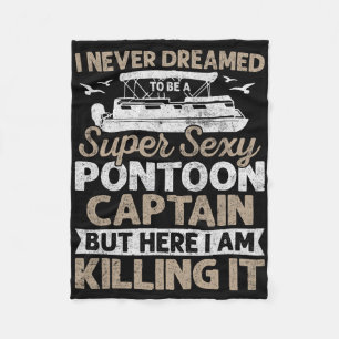 Super Y Pontoon Captain Gifts Funny Pontoon Boat B Fleece Blanket