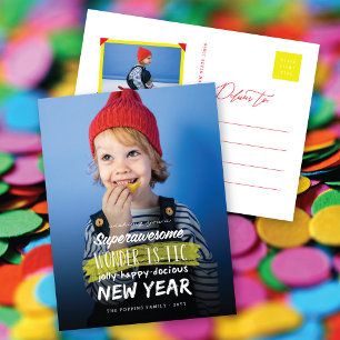 Superawesome Wonderistic Jolly Happydocious Year Holiday Postcard