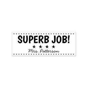 Superb Job Personalised Teacher Rubber Stamp
