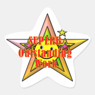 Superb Outstanding Work Star Stickers