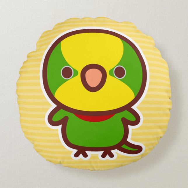 Superb parrot round cushion (Front)