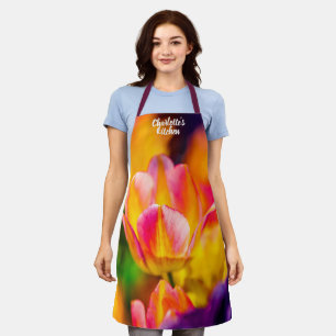 Superb Red And Yellow Colour Tulip Apron