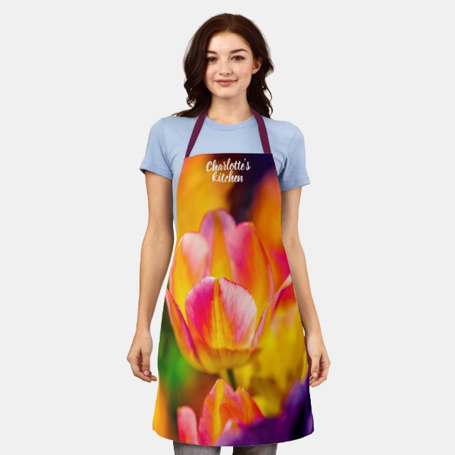 Superb Red And Yellow Colour Tulip Apron (Worn)